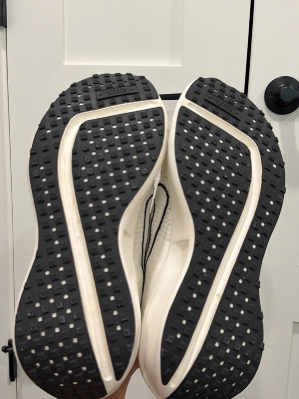 Nike Cream and Black Knit Running Shoes